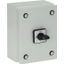 On-Off switch, P1, 40 A, 3 pole + N, surface mounting, with black thumb grip and front plate, in steel enclosure thumbnail 2