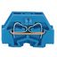 2-conductor terminal block without push-buttons with fixing flange blu thumbnail 1