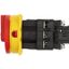 Main switch, P1, 32 A, flush mounting, 3 pole, Emergency switching off function, With red rotary handle and yellow locking ring, Lockable in the 0 (Of thumbnail 9