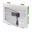 DISTRIBUTION BOARD - GREEN WALL - FOR MOBILE AND PLASTERBOARD WALLS - WITH SMOKED WINDOW PANEL AND EXTRACTABLE FRAME - 12 MODULES IP40 thumbnail 1