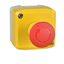 Harmony, Control station, plastic, yellow, 1 red mushroom head push button Ø40, emergency stop turn to release 2 NC, unmarked, UL/CSA certified thumbnail 1