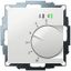 UP room controller, RAL9016 glossy 55x55, 5-30C, AC 230V, triac output, switchable 5 actuators each 3W, change-over input, TA 3.5K, LED displays thumbnail 1