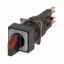 Illuminated selector switch actuator, maintained, 45° 45°, 18 × 18 mm, 3 positions, With thumb-grip, red, with VS anti-rotation tab, without light ele thumbnail 1