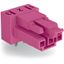 Socket for PCBs angled 3-pole pink thumbnail 3