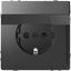 SCHUKO socket-outlet w. hng.lid, shut., screwl. term., anthracite, System Design thumbnail 2