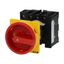 Main switch, P1, 40 A, rear mounting, 3 pole + N, 1 N/O, 1 N/C, Emergency switching off function, With red rotary handle and yellow locking ring, Lock thumbnail 6