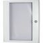 Sheet steel door transparent with rotary door handle HxW=1000x600mm, white thumbnail 3