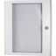 Sheet steel door transparent with rotary door handle HxW=1200x600mm, white thumbnail 3