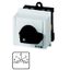 Spring-return switch, T0, 20 A, service distribution board mounting, 2 contact unit(s), Contacts: 4, Spring-return in START position, 45 °, momentary/ thumbnail 1