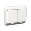 Exxact double socket-outlet with lid IP44 earthed screwless white thumbnail 2