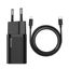 Wall Quick Charger Super Si 20W USB-C QC3.0 PD with Lightning 1m Cable, Black thumbnail 1