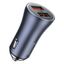 Car Quick Charger 40W 12-24V 2xUSB QC4.0 SCP FCP AFCwith USB-C 1m Cable , Dark Gray thumbnail 3