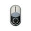 Double actuator pushbutton, RMQ-Titan, Actuators and indicator lights non-flush, momentary, White lens, white, black, inscribed, Bezel: titanium thumbnail 5