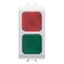 DOUBLE INDICATOR LAMP - RED/GREEN - 1 MODULE - GLOSSY WHITE - CHORUSMART thumbnail 1