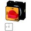 On-Off switch, T3, 32 A, flush mounting, 1 contact unit(s), 2 pole, Emergency switching off function, with red thumb grip and yellow front plate thumbnail 1