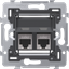 2 RJ45 connections STP cat. 6A, PoE++ ready, oblique model, incl. base thumbnail 1