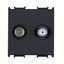 SAT-TV endsocket 2M 1dB, black thumbnail 1