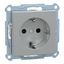 SCHUKO socket-outlet, shutter, screwless terminals, aluminium, System M thumbnail 2