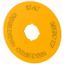 Label, emergency stop, D=90mm, yellow, DE, EN, ES, PT thumbnail 1