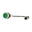 Pushbutton, Flat, momentary, 1 N/O, Cable (black) with M12A plug, 4 pole, 0.2 m, green, Blank, Bezel: titanium thumbnail 9