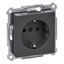 SCHUKO socket-outlet, screwless terminals, anthracite, System M thumbnail 4