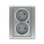 5593F-C02357 36 Double socket outlet with earthing pins, shuttered, with turned upper cavity, with surge protection ; 5593F-C02357 36 thumbnail 2