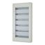 Complete surface-mounted flat distribution board with window, grey, 24 SU per row, 6 rows, type C thumbnail 1