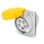 10° ANGLED FLUSH-MOUNTING SOCKET-OUTLET HP - IP44/IP54 - 2P+E 16A 100-130V 50/60HZ - YELLOW - 4H - SCREW WIRING thumbnail 2