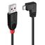 2m USB 2.0 Type A to Micro-B Cable, 90 Degree Right Angle For use with cameras, mobile phones and PDAs! thumbnail 1