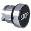 Head for non illuminated push button, Harmony XB4, black flush pushbutton Ø22 mm spring return "STOP" thumbnail 1