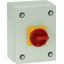 Main switch, P1, 40 A, surface mounting, 3 pole, 1 N/O, 1 N/C, Emergency switching off function, With red rotary handle and yellow locking ring, Locka thumbnail 2