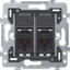 2 RJ11-connections UTP, flat model, incl. flush-mounting frame 71 x 71 thumbnail 1