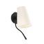 LUPE BLACK WALL LAMP WITH READER BEIGE LAMPSHADE thumbnail 1