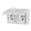 5518-3029 B Double socket outlet with earthing contacts, with hinged lids ; 5518-3029 B thumbnail 1