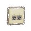 Double DATA Outlet CAT 6A STP, Sedna Design & Elements, RJ45, Wood brich thumbnail 3