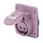 10° ANGLED FLUSH-MOUNTING SOCKET-OUTLET - IP44 - 3P 16A 20-25V 50-60HZ VIOLET - n.r. - SCREW WIRING thumbnail 2