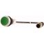 Pushbutton, Flat, momentary, 1 N/O, Cable (black) with M12A plug, 4 pole, 0.2 m, green, Blank, Bezel: titanium thumbnail 3