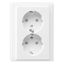 SCHUKO double socket-outlet, shuttered, screwless term., polar white, M-Smart thumbnail 3