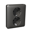 Exxact double socket-outlet earthed screwless anthracite thumbnail 4