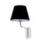 ETERNA CHROME WALL LAMP E27 15W BLACK LAMPSHADE thumbnail 1