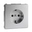SCHUKO socket-outlet, shutter, screwless terminals, aluminium, Aquadesign thumbnail 2