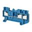 Multi conductor feed-through DIN rail terminal block with 3 push-in pl thumbnail 1