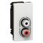 Double RCA audio female socket Mosaic white thumbnail 2