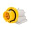 90° ANGLED SURFACE MOUNTING INLET - IP67 - 2P+E 32A 100-130V 50/60HZ - YELLOW - 4H - SCREW WIRING thumbnail 2