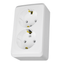PRIMA - double socket-outlet with side earth - 16A, white thumbnail 3