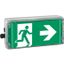 Ex-escape sign luminaires EXIT 2 V-CG-S for zone 2/22, Pictogram: DIN ISO 7010, Arrow: 9 Clock thumbnail 1