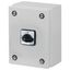 On-Off switch, P1, 32 A, 3 pole, surface mounting, with black thumb grip and front plate, in steel enclosure thumbnail 5