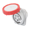 10° ANGLED FLUSH-MOUNTING SOCKET-OUTLET HP - IP66/IP67 - 3P+N+E 16A 440-460V 60HZ - RED - 11H - SCREW WIRING thumbnail 1