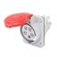 10° ANGLED FLUSH-MOUNTING SOCKET-OUTLET HP - IP44/IP54 - 3P+N+E 16A 380-415V 50/60HZ - RED - 6H - FAST WIRING thumbnail 2