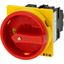 Main switch, T0, 20 A, flush mounting, 2 contact unit(s), 3 pole, 1 N/O, Emergency switching off function, With red rotary handle and yellow locking r thumbnail 20